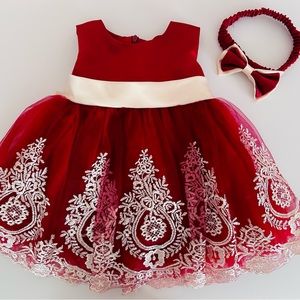 6-9 month old girls special occasion satin and tulle holiday dress